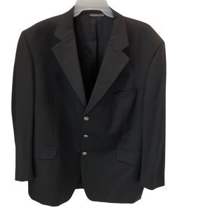 Paul Dion Suit Jacket Size R 50 Mens Wool Blend Black